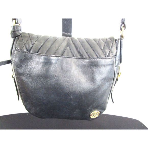 Vince Camuto Bailey Black Quilted Leather Flap Crossbody Handbag - Picture 9 of 13